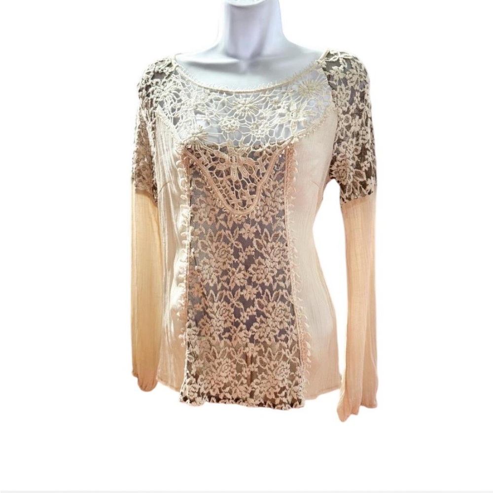 A’reve Beige Flowy Top with Open Back